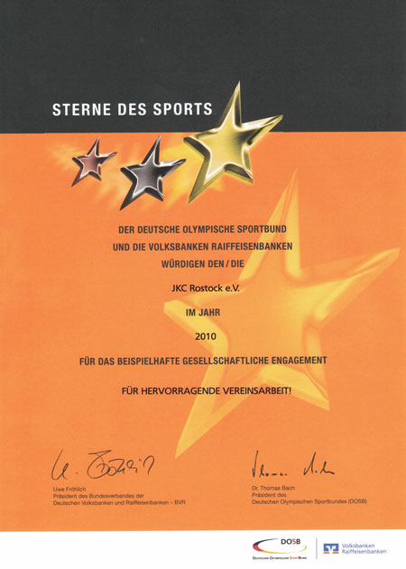 JKC Auszeichnung Sterne des Sportes 2010